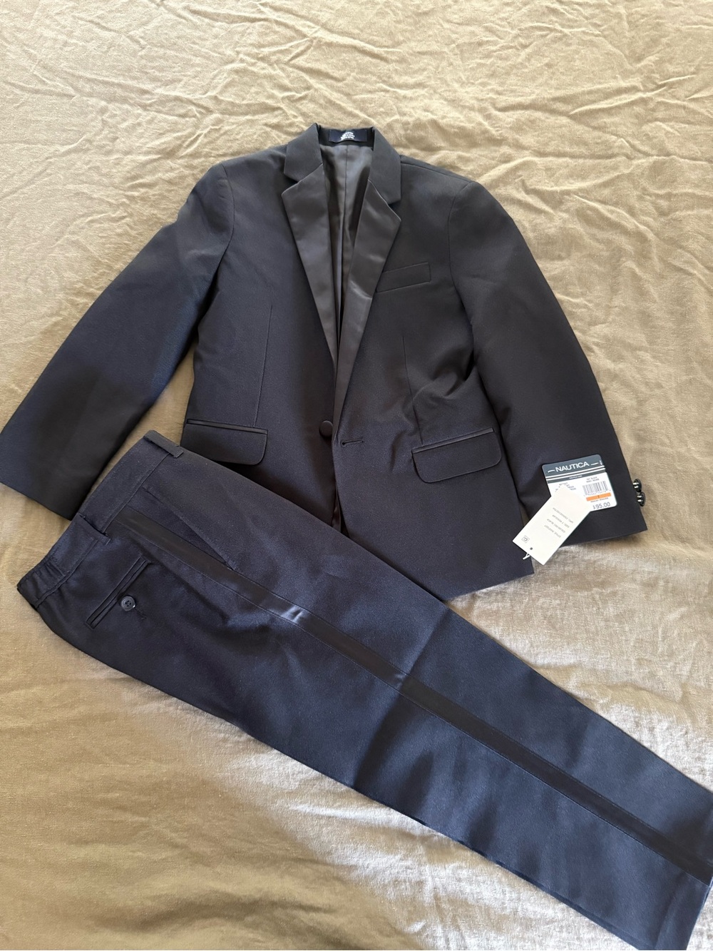 Nautica Boys Black Two-Piece Tuxedo Jacket and Pants